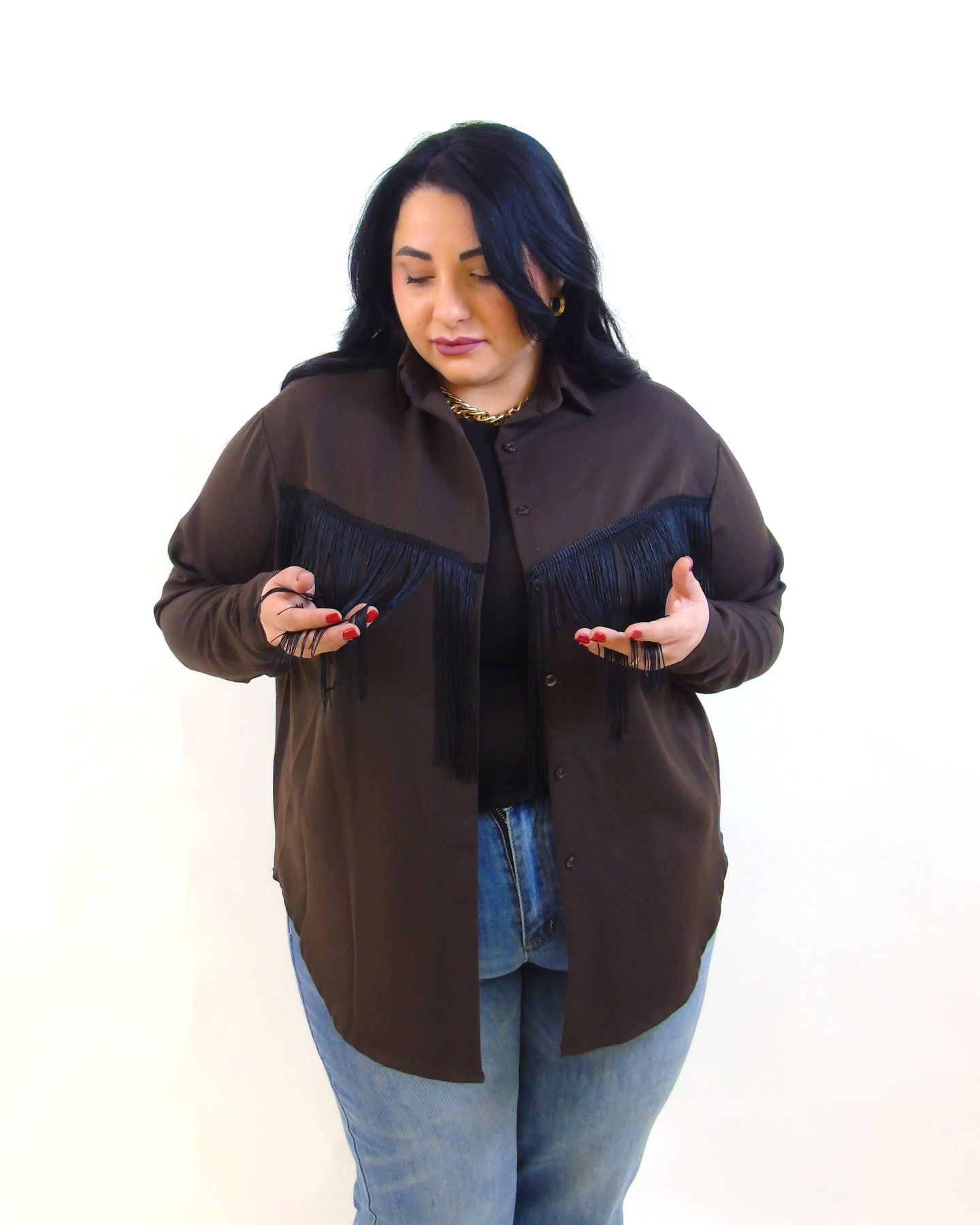 Camicia con frange 100219